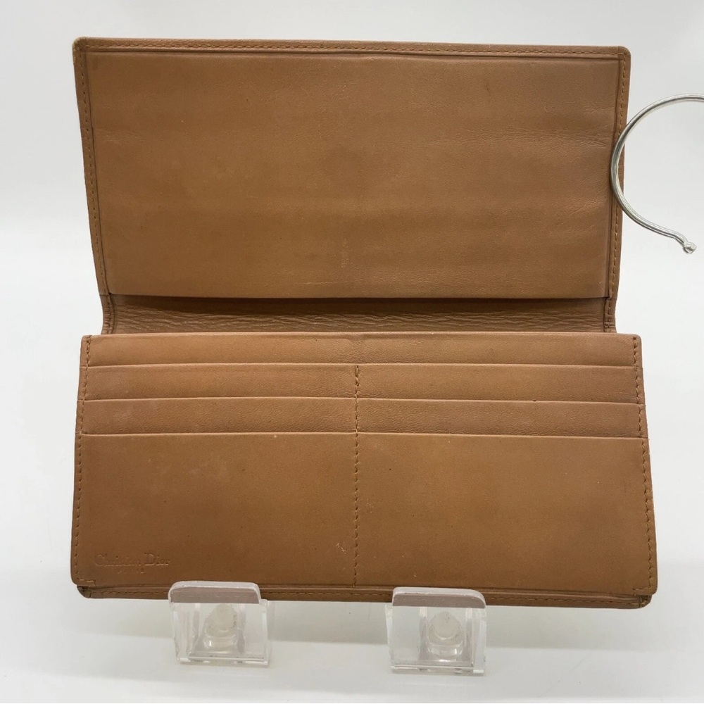 Authentic Christian Dior CD Vintage Tan Brown Monogram Long Wallet - Picture 11 of 13